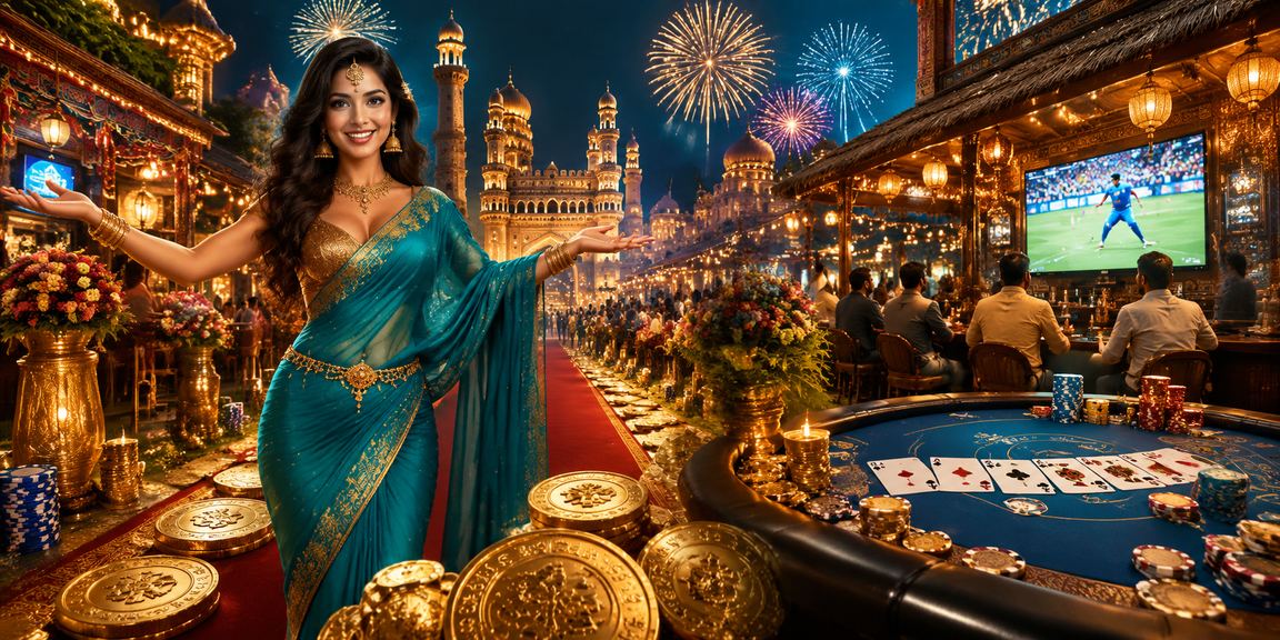 Indian woman enjoying cricket betting on mobile with dfb435fm